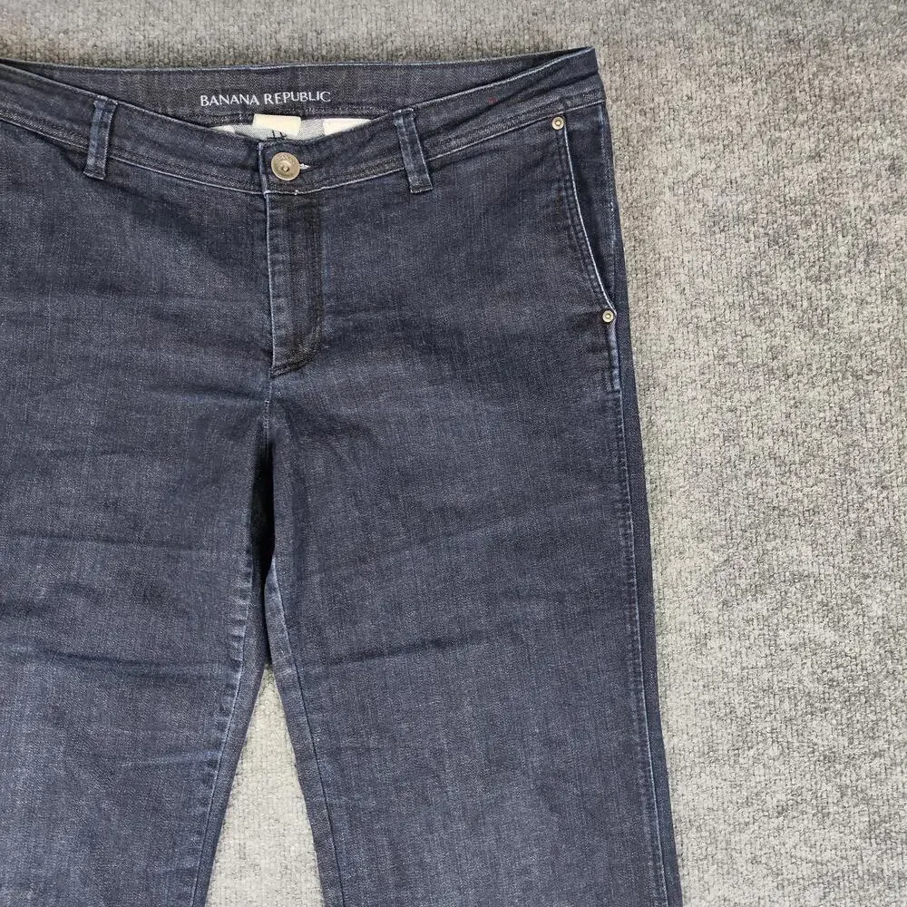 Banana Republic Dark Trouser Jeans Mens 33x34 Blue Dark Wash Straight Denim